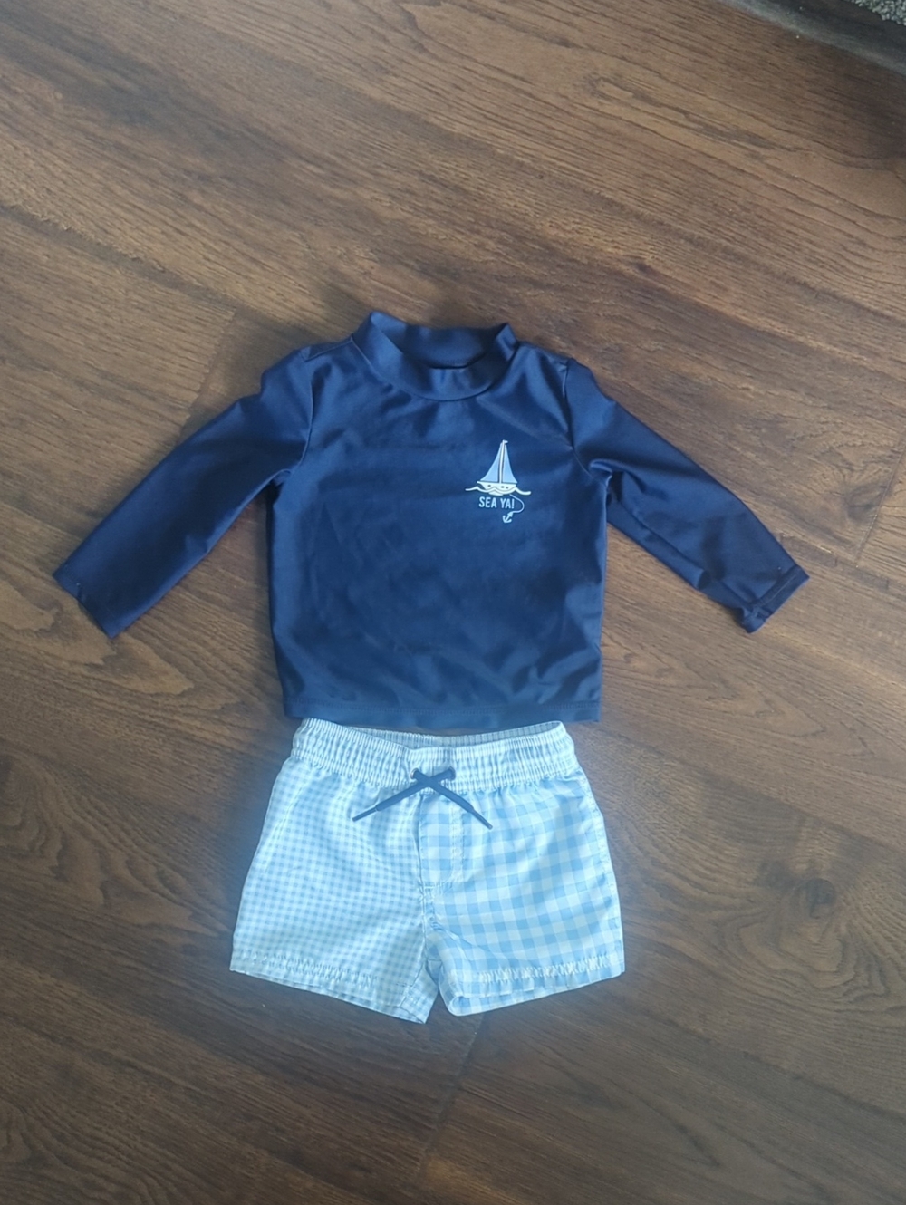 Carter's Swim Rashguard Set Size 12 Months Boys Summer Preppy Cute